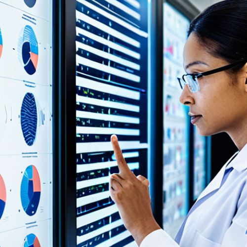 Home 7 A diverse team of professional scientists, male and female, in a cutting-edge biopharmaceutical research lab, collaborating around a large transparent display showing complex genomic data and AI-driven drug discovery models. They are wearing modest lab coats over professional attire, engaged in focused discussion, with a backdrop of advanced computing equipment. The image exudes innovation and scientific progress. Safe for work, appropriate content, fully clothed, professional, perfect anatomy, correct proportions, natural pose, well-formed hands, proper finger count, natural body proportions, professional photography, high quality, ultra-detailed.