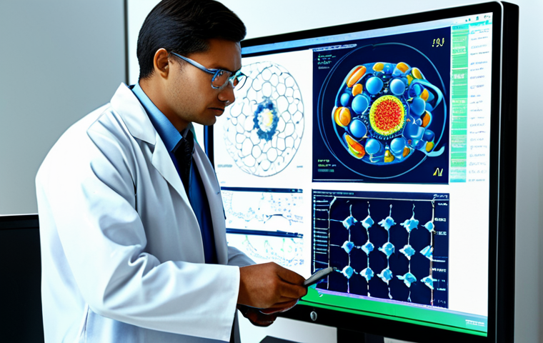 **
"A scientist in a lab coat, examining a 3D model of a protein structure on a computer screen. The lab is modern and well-equipped. Focus on the intricate details of the protein model. Safe for work, appropriate content, fully clothed, professional, perfect anatomy, natural proportions, high-quality rendering, educational, science-themed."
**